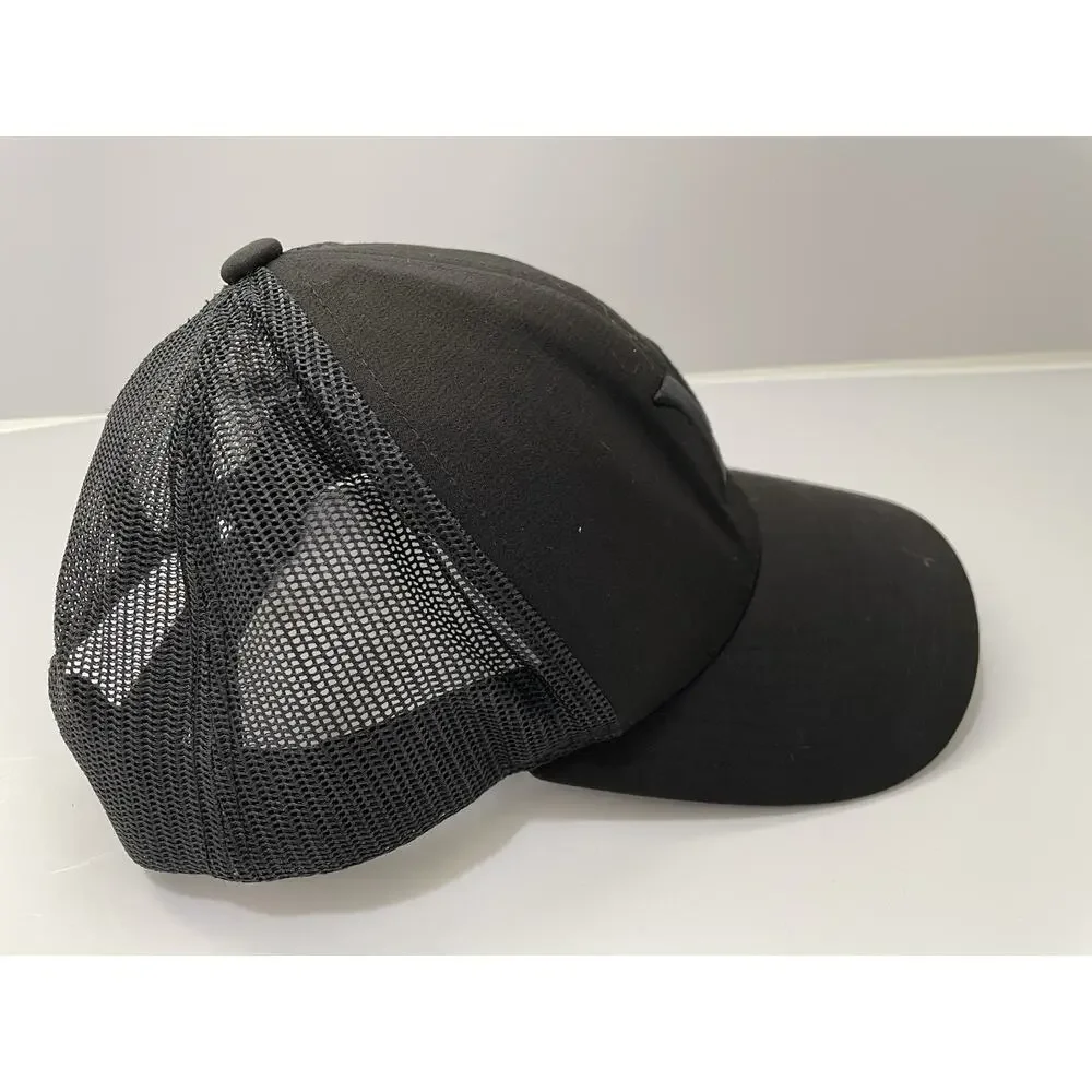 Hurley Black Trucker Hat Cap Tonal Logo Mesh Back SnapBack One Size